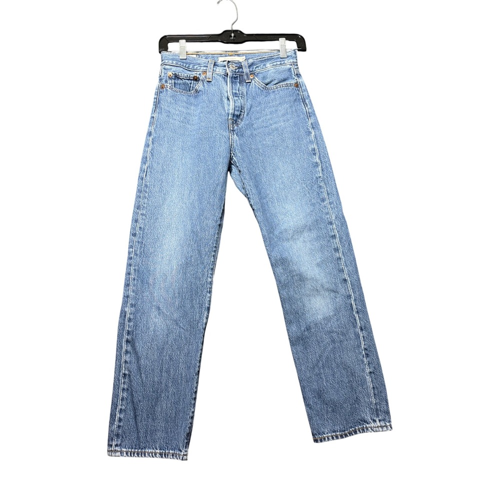 Levi's Wedgie Straight Women 24 Blue Excellent‎ Denim High Rise